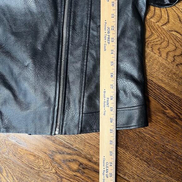 NWT Steve Madden Motorcycle Moto Jacket Womens L Black Faux Leather Biker Grunge - Picture 5 of 9